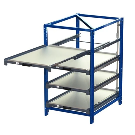 Industribyrå med 4 hyllor och utdrag 100% 150kg S22-124-1 - Bild 2